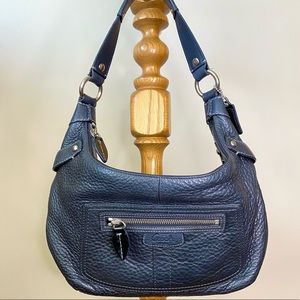 Coach Black Leather Pebbled Hobo Shoulder Bag